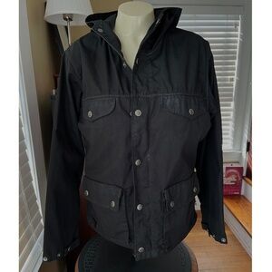 VTG Fjallraven Greenland G-1000 Jacket Black Full-Zip Hooded Unlined